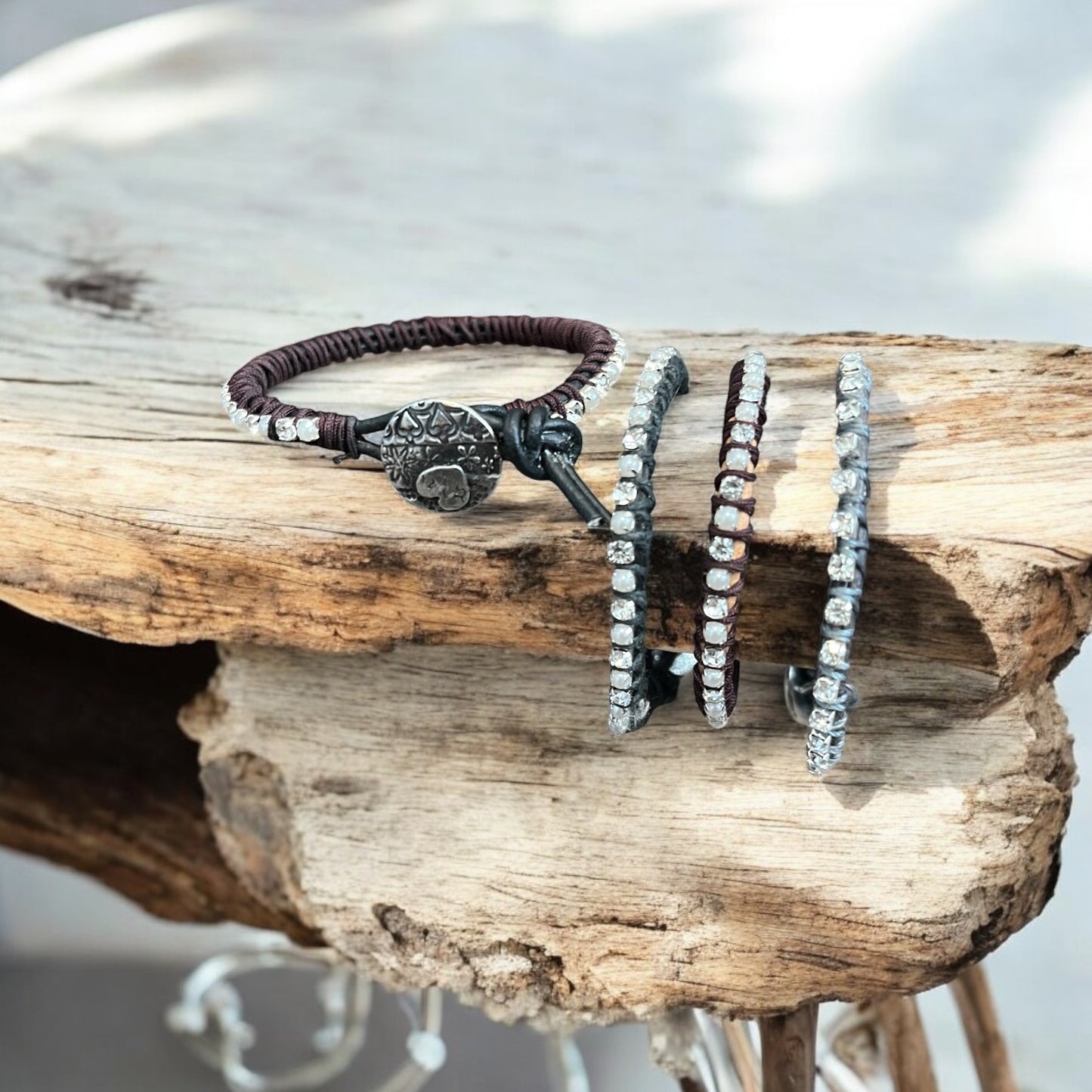 Leather Tennis Bracelet