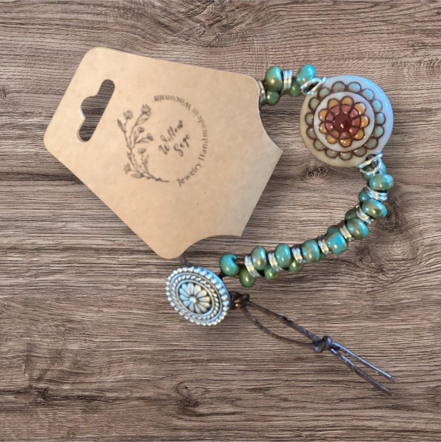 Teal chevron bracelet