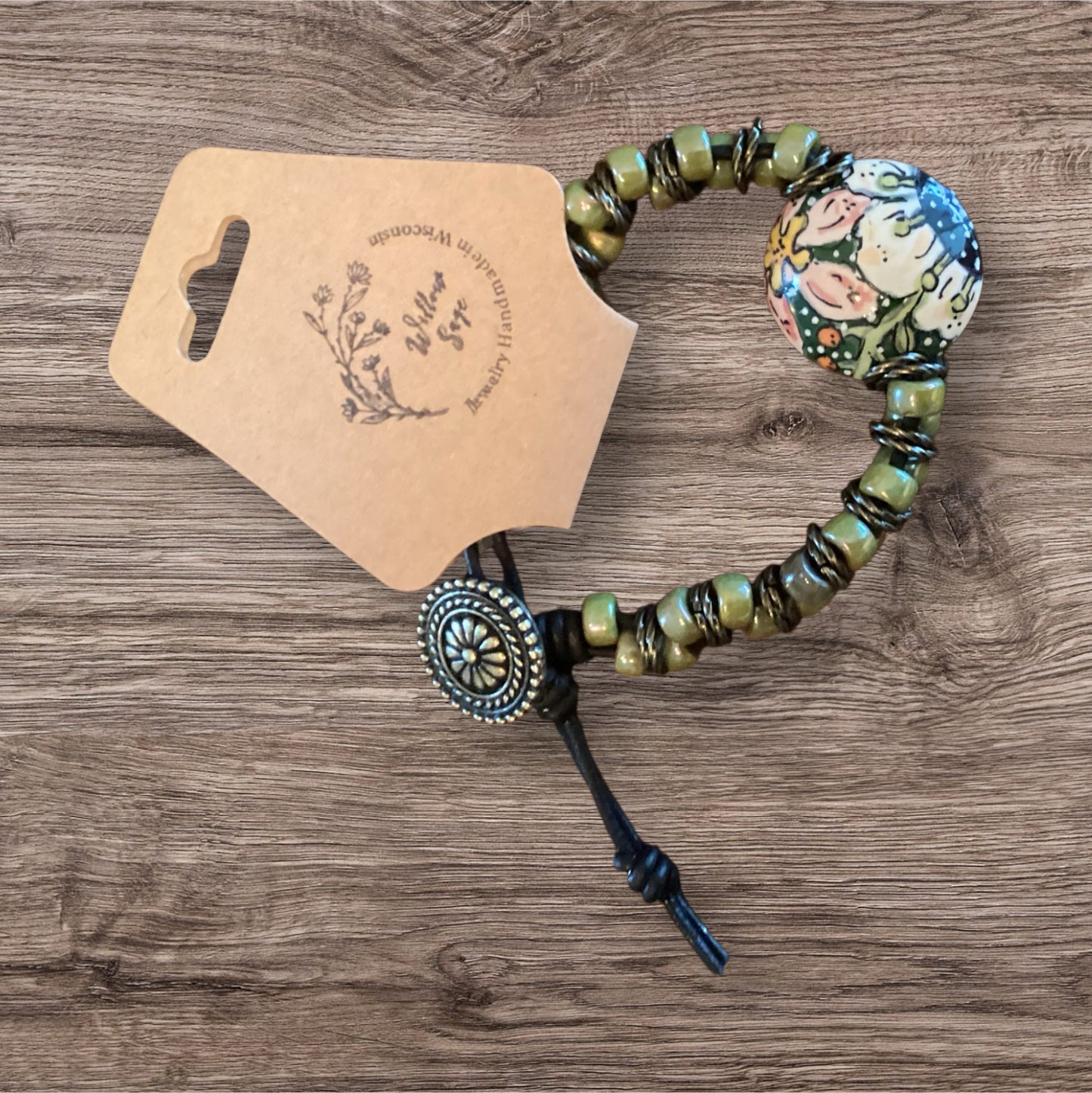 Green chevron bracelet