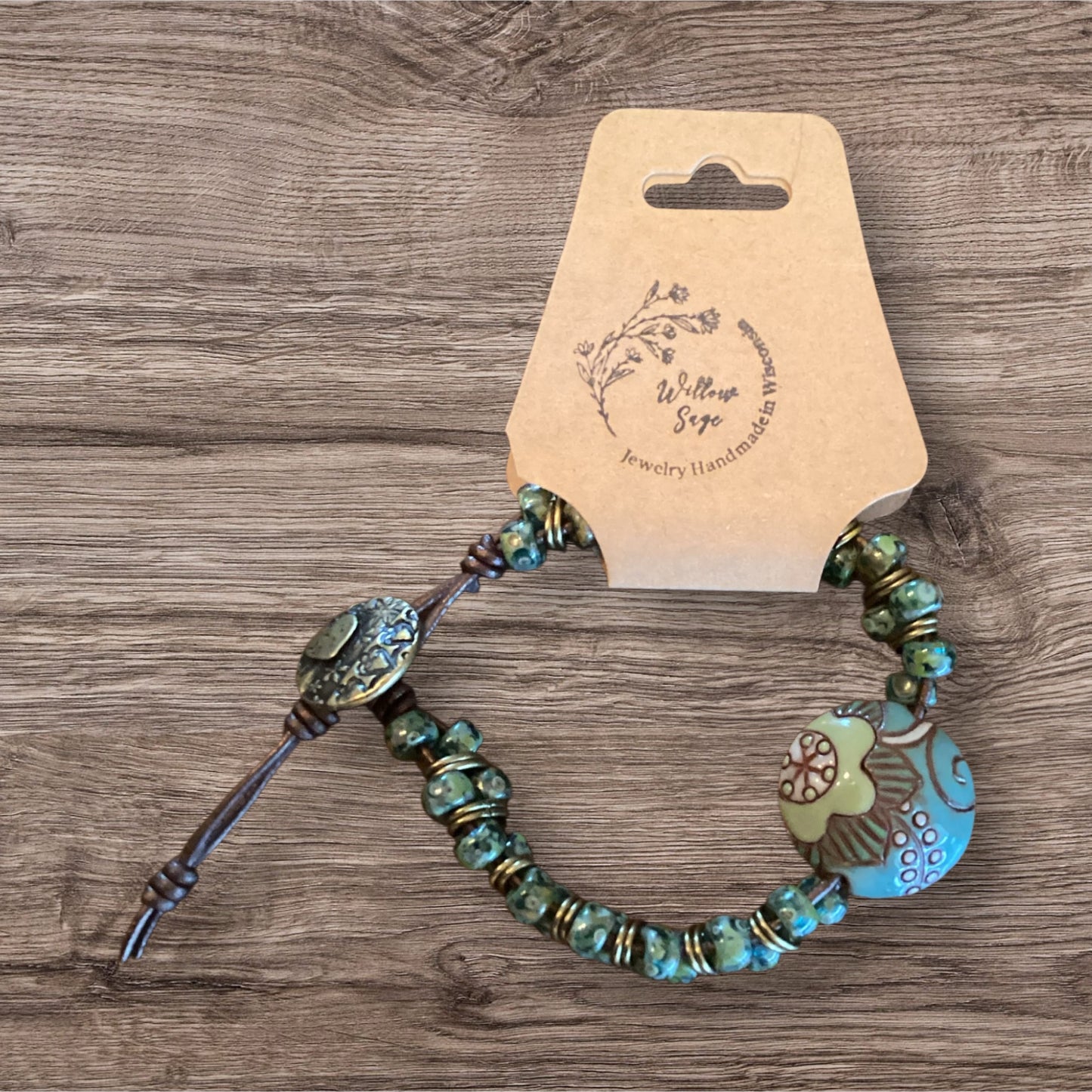 Blue Ceramic chevron bracelet