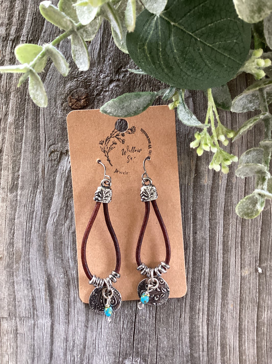 Leather earring