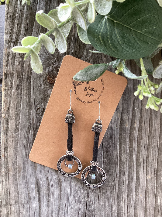 Leather earring