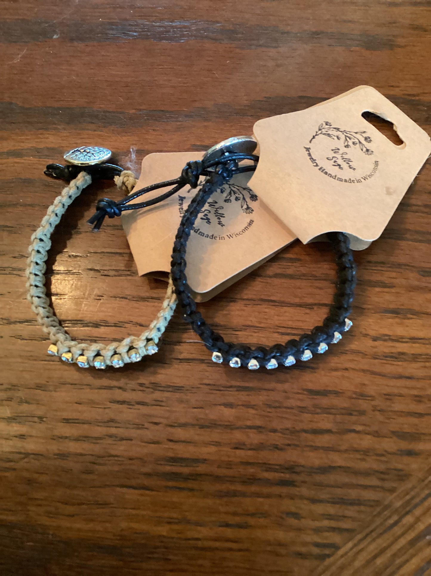 Leather tennis bracelet