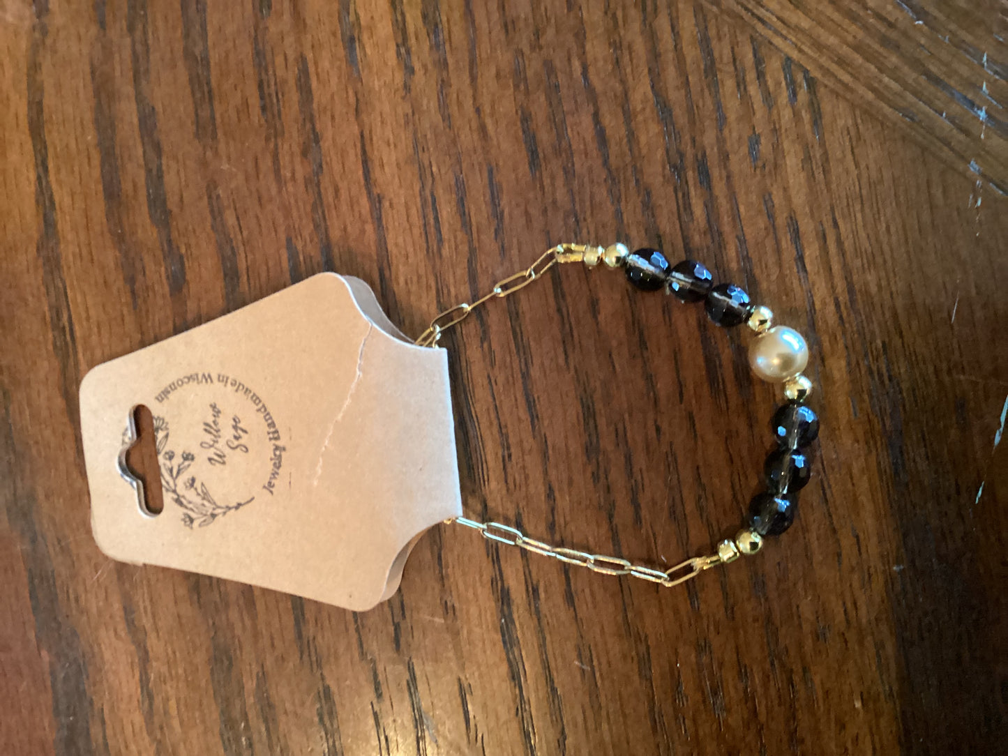 Smokey Quartz and Pearl Bracelet