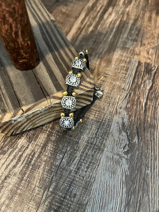 Square leather bracelet