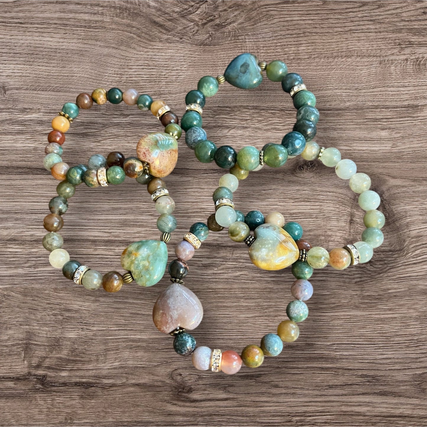 Jasper heart bracelet