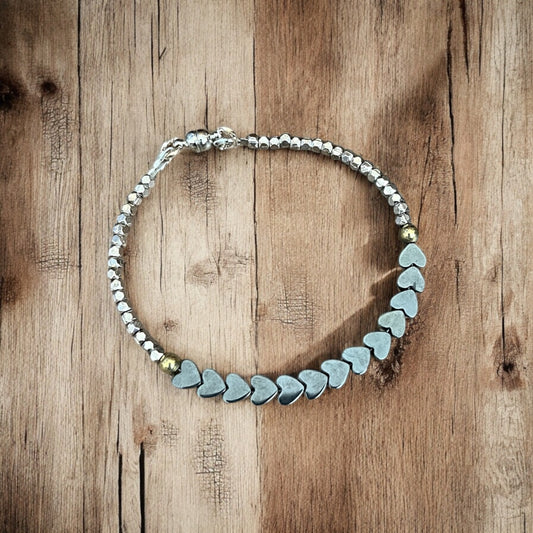Hematite Heart Bracelet