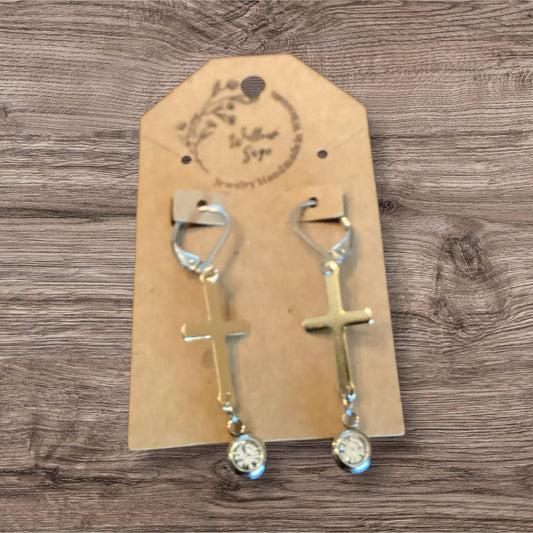 Rhinestone Cross earrings